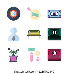 growth icon set. vector set about plant, bonsai icon, reporter and promotions icons set.