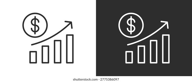 Growth Icon Set Vector Collection Isolated In Black And White