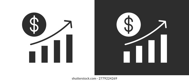 Growth Icon Set Vector Collection Isolated In Black And White