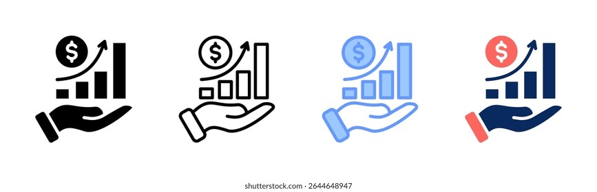 Growth icon sheet multiple style collection