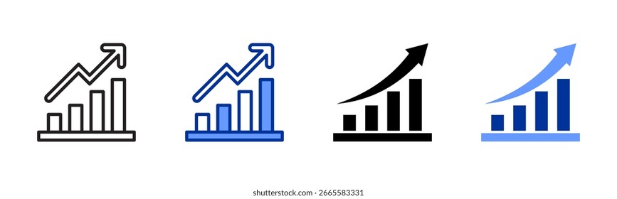 Growth icon sheet multiple style collection