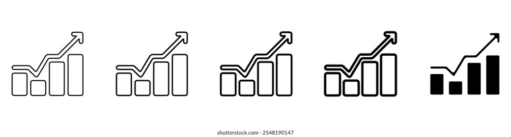 growth icon Simple thin line logo set