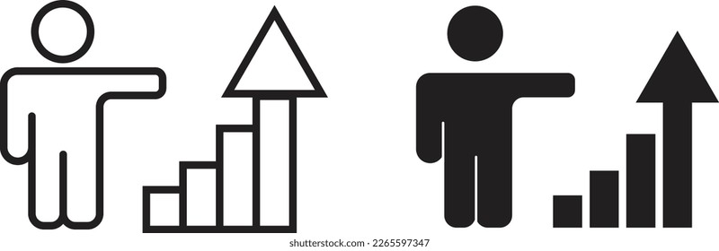Icono de crecimiento simple línea de estilo plano de moda y sólido Isolación vectorial ilustración sobre fondo blanco. Para aplicaciones, logotipo, sitios web, símbolo , UI, UX, gráfico y diseño web. EPS 10.