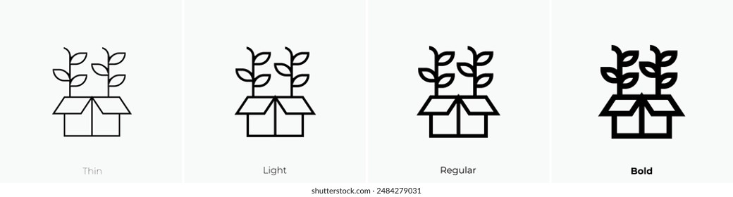 growth icon. Thin, Light Regular And Bold style design isolated on white background