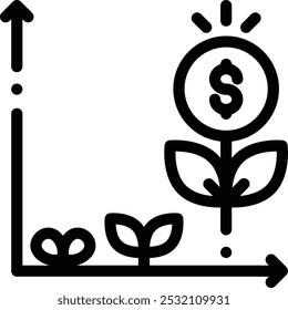 growth icon. Thin Linear Style Design Isolated On White Background