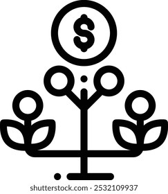 ícone de crescimento. Design De Estilo Linear Fino Isolado Em Plano De Fundo Branco