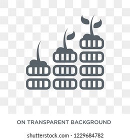Growth icon. Trendy flat vector Growth icon on transparent background from Business and analytics collection. 