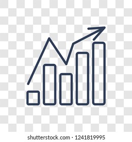 Growth icon. Trendy linear Growth logo concept on transparent background from Business and analytics collection