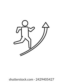 icono de crecimiento, icono de vector de mejor línea.