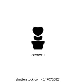 growth icon vector black design