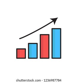 growth icon vector design. fill outline style