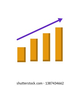growth icon vector. icon vector flat style