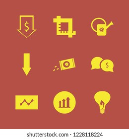 growth icon. growth vector icons set growing graph, sowing seeds, money speech bubbles and crop