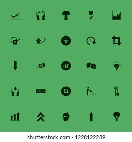 growth icon. growth vector icons set tree, up arrow, money speech bubbles and down arrow