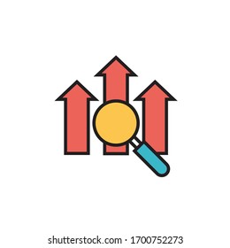 growth icon vector illustration filled outline style design. isolated on white background