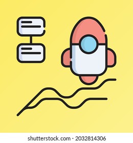 Growth Icon Vector Illustration. Flat Outline Cartoon. Business Analytics Icon Concept Isolated Premium Vector