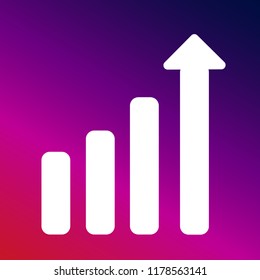 Growth icon vector illustrator creative design purple and pink gradient background