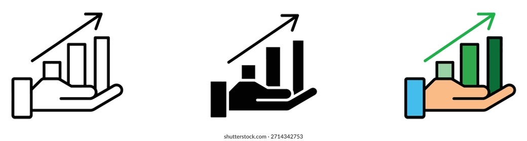 Icono de crecimiento. Vector de aumento, progreso y éxito. Ilustración vectorial.