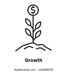 Growth icon vector isolated on white background, Growth transparent sign , sign and symbols in thin linear outline style