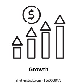 Growth icon vector isolated on white background, Growth transparent sign , sign and symbols in thin linear outline style