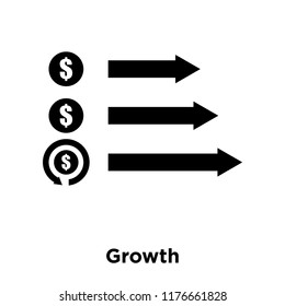 Growth icon vector isolated on white background, logo concept of Growth sign on transparent background, filled black symbol