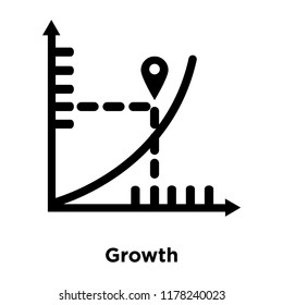 Growth icon vector isolated on white background, logo concept of Growth sign on transparent background, filled black symbol