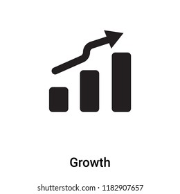 Growth icon vector isolated on white background, logo concept of Growth sign on transparent background, filled black symbol