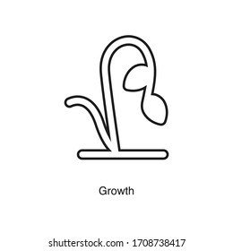 Growth icon vector on white background. Black icon illustration