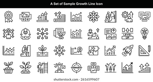 Growth Icon Vector Set, Progress Development Symbol Graphics