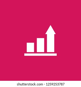 growth icon vector. growth sign on pink background. growth icon for web and app
