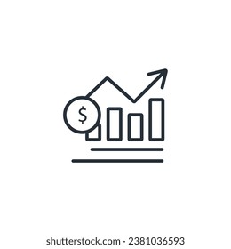growth icon. vector.Editable stroke.linear style sign for use web design,logo.Symbol illustration.