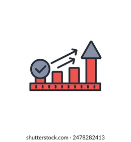 Icono de crecimiento. Vector.Trazo editable.Símbolo de estilo lineal para utilizar Diseño web,logotipo.Ilustración de símbolo.