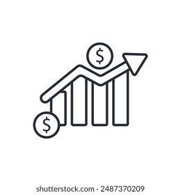 growth icon. vector.Editable stroke.linear style sign for use web design,logo.Symbol illustration.
