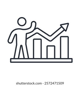 growth icon. vector.Editable stroke.linear style sign for use web design,logo.Symbol illustration.