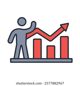 growth icon. vector.Editable stroke.linear style sign for use web design,logo.Symbol illustration.