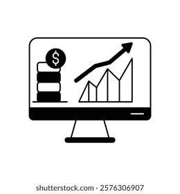 Growth icon with white background vector stock illustration