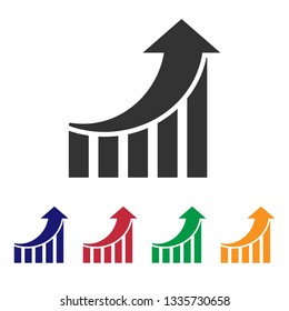 Growth icon,.Increase vector sign.Profit chart.Success of business.Financial profit.Company statistic of growth illustration for graphic designs, websites and mobile apps, creating business report.