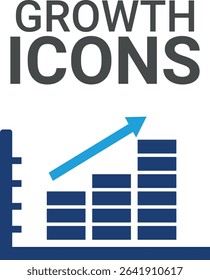 Growth icons, A dynamic collection of icons designed to enhance branding, promotions, and customer engagement, perfect for marketing materials and business applications.