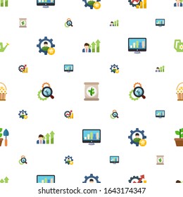 growth icons pattern seamless. Included editable flat Business opportunity, fertilizer, Productivity, skill, Search optimization, SEO monitoring icons. growth icons for web and mobile.