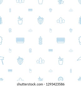 growth icons pattern seamless white background. Included editable line strawberry, plant, flower, plant in pot, pot for plants, arrow up icons. growth icons for web and mobile.