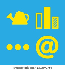 growth icons set with bar chart, watering can and more vector set