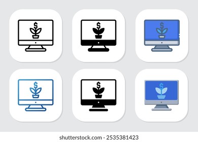 growth icons with various design styles
