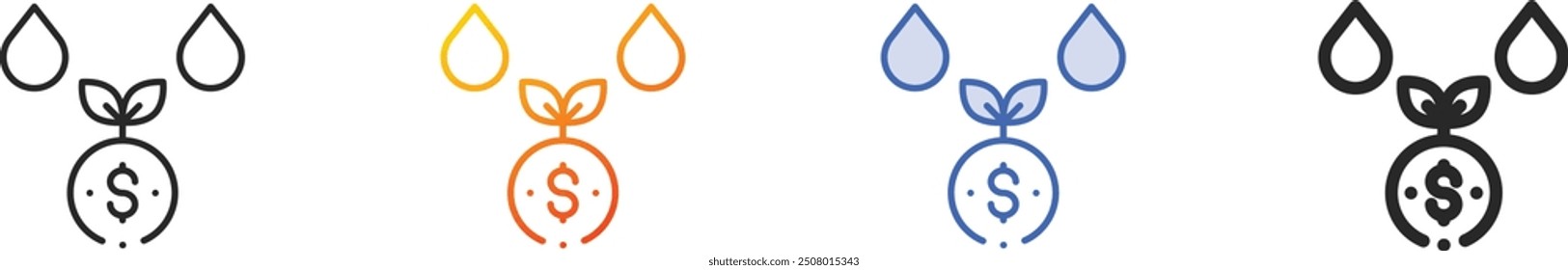 growth icon.Thin Linear, Gradient, Blue Stroke and bold Style Design Isolated On White Background