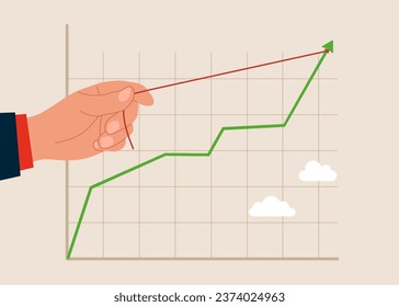 Growth or improvement, financial interest rate or stock market return. Vector illustration