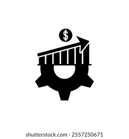Growth Income icon. Manufacturing icons symbol flat design vector
