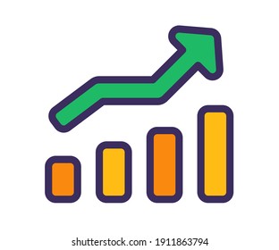 growth increase profit single isolated icon with filled line style
