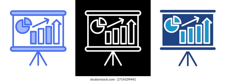 Ícone do indicador de crescimento - Ilustração do vetor de estilo triplo