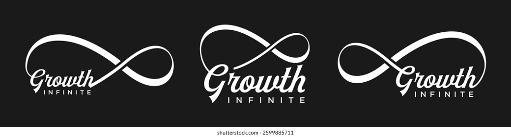 growth Infinity logo design, wordmark growth with Infinity icon combination, vector illustration