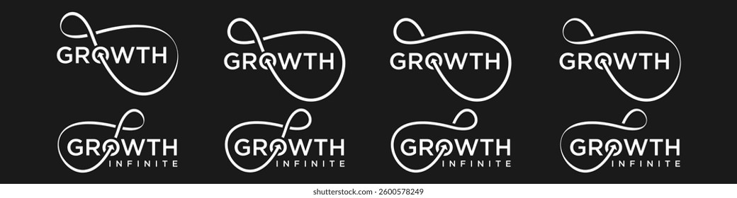 growth Infinity logo design, wordmark growth with Infinity icon combination, vector illustration