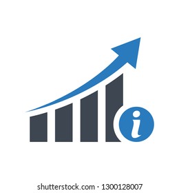 Growth information icon vector - blue
